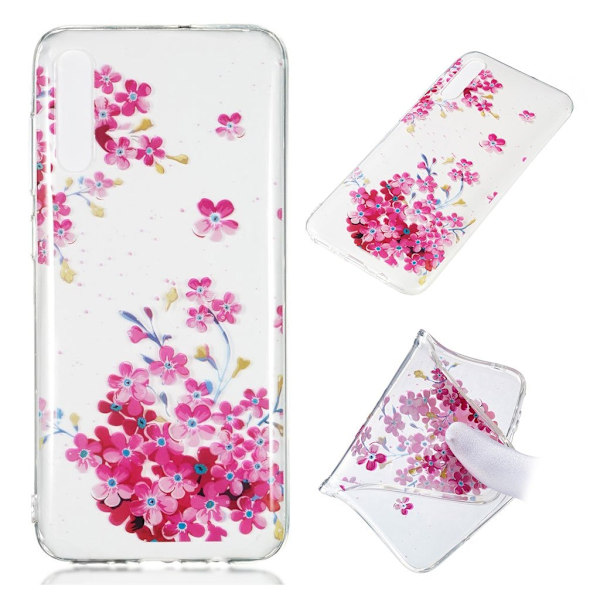 Samsung Galaxy A70 mönstrat fodral - Rosa Blomma Rosa