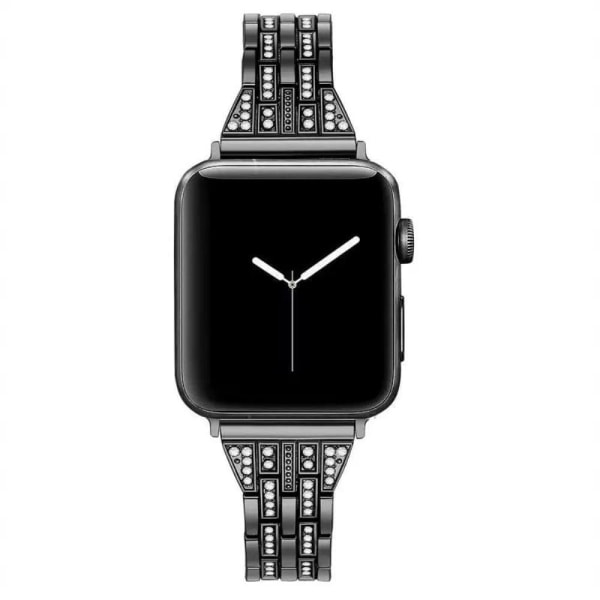 Urrem med rhinestone-dekor til Apple Watch Series 8 (41mm) - Sor Black