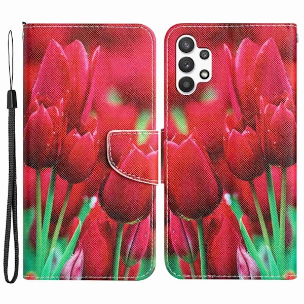 Wonderland Samsung Galaxy M32 5G / A32 5g Läppäkotelo - Tulip Red