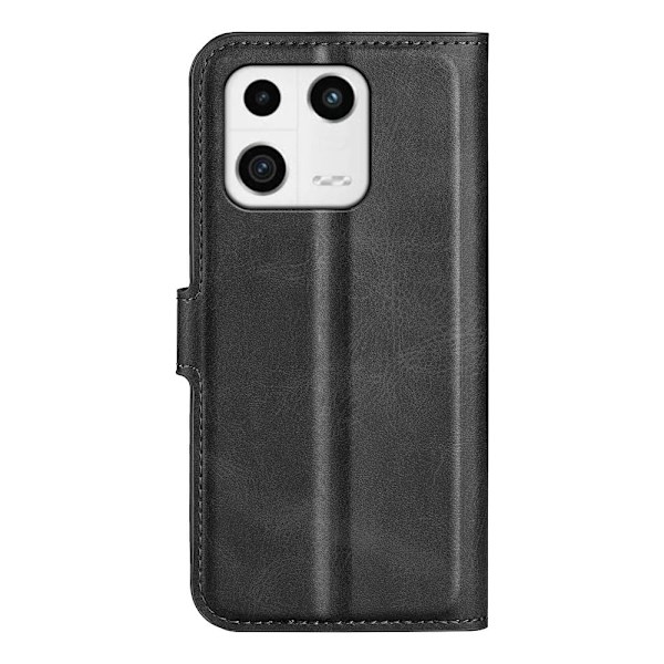 Hållbart konstläder Xiaomi 13 fodral med plånbok - Svart Svart