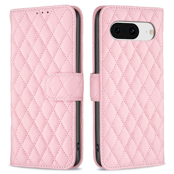 Matt Google Pixel 8 fodral med rombmönster - Rosa Rosa