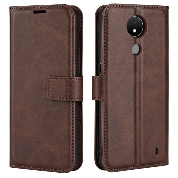 Lompakko Nahkakotelo For Nokia C21 - Ruskea Brown