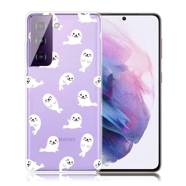 Deco Samsung Galaxy S21 FE skal - Delfin Vit
