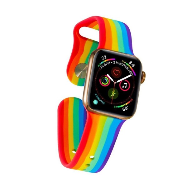 Apple Watch Series 5 40mm sateenkaari silikonikellon ranneke Multicolor