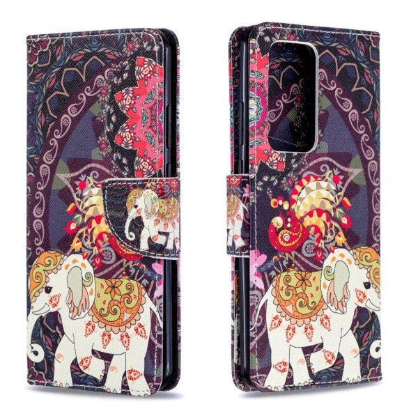 Wonderland Huawei P40 Pro etui - Blomst og Elefant Multicolor