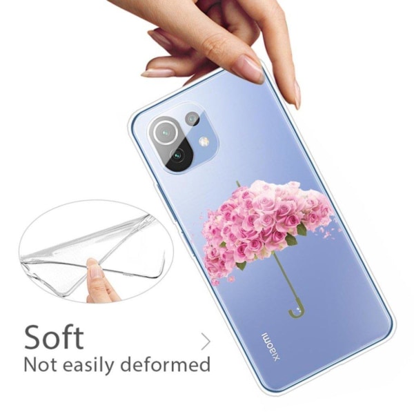 Deco Xiaomi Mi 11 Pro skal - Paraply Med Blomma Rosa