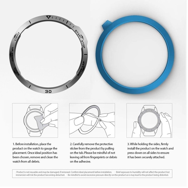 Garmin Fenix 6X rostfritt stål bezel - silver / Style B Silvergrå
