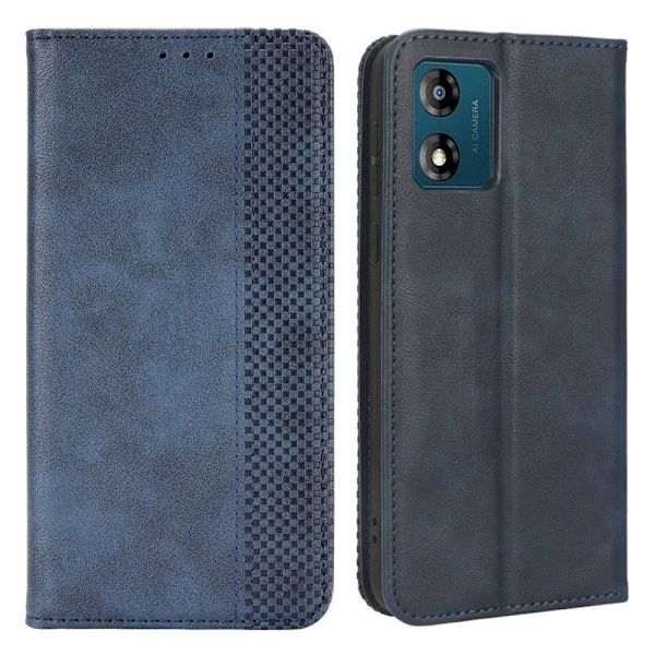 Bofink Vintage läder Motorola Moto E13 fodral - Blå Blå