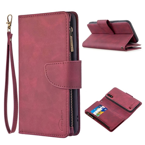 Premium Wallet Samsung Galaxy A01 kotelot - Viininpunainen Red