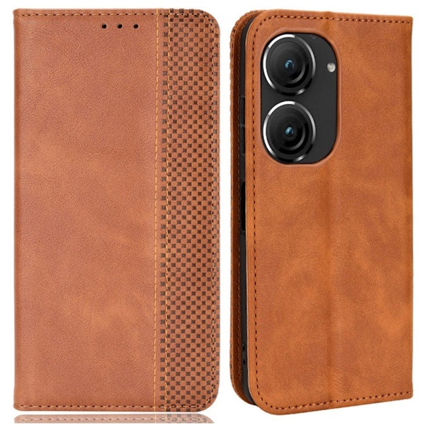 Bofink Vintage läder Asus Zenfone 9 fodral - Brun Brun