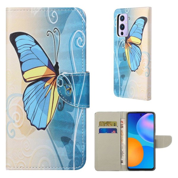Wonderland OnePlus 9 flip case - Blue Butterfly Blue