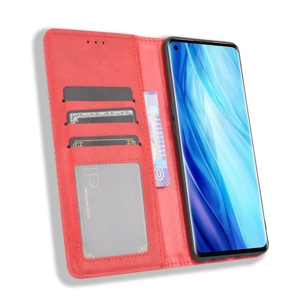 Bofink Vintage Oppo Reno4 Pro 5G læderetui - Rød Red