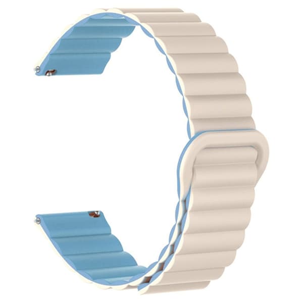 22mm Sport Loop Watch Band Magnetic Silicone Wrist Strap - Stjernelys + Blå Blue