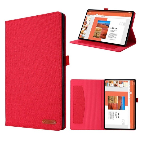 Lenovo Tab M10 FHD Plus cloth theme leather case - Red Röd