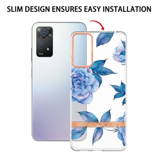 Supertunt och hållbart mjukfodral för Xiaomi Redmi Note 11 Pro 5G / Note 11 Pro - Blå Pion Blå