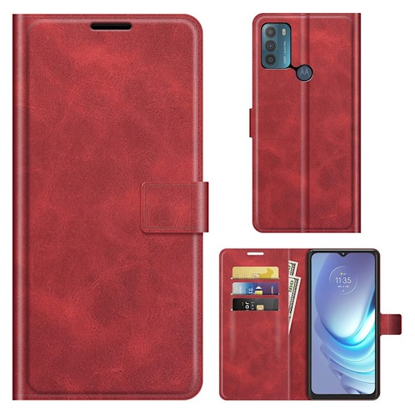 Lompakko Nahkakotelo For Motorola Moto G50 - Punainen Red