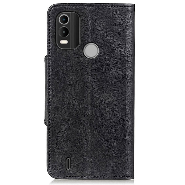 Alpha Nokia C21 Plus læder flip etui - Sort Black