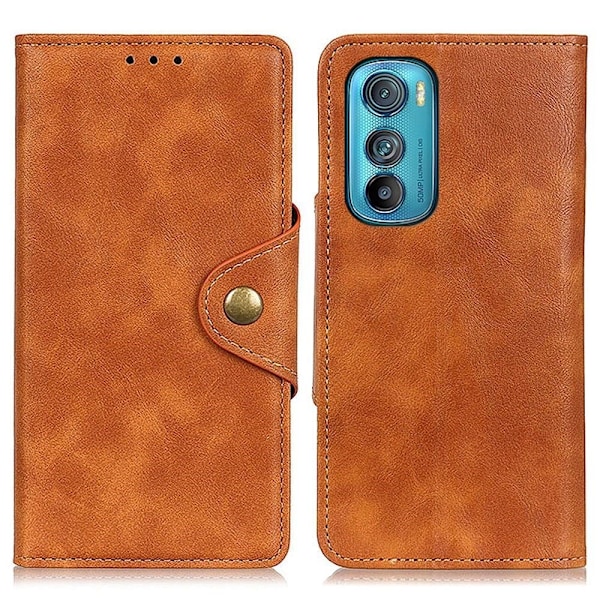 Alpha Motorola Edge 30 læder flip etui - Brun Brown