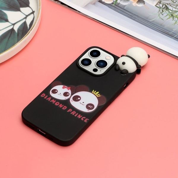 Cute 3D iPhone 14 Pro cover - To Pandaer Black