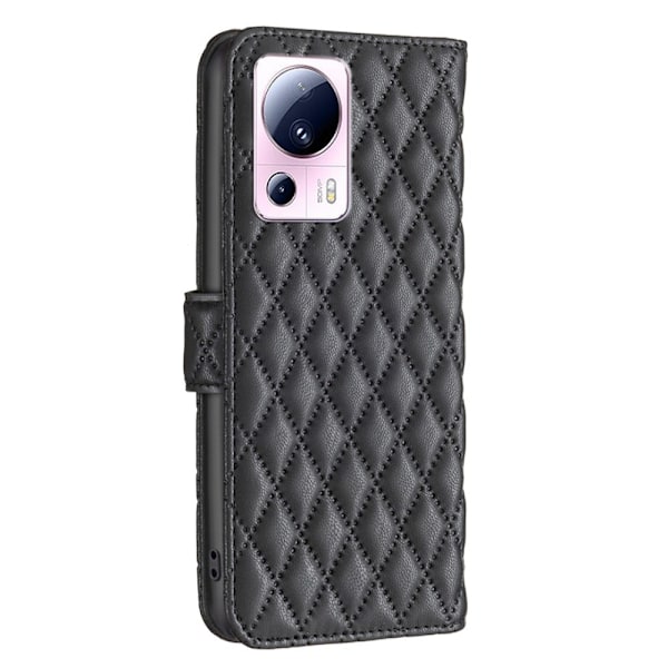 Rhombus mat Xiaomi 13 Lite / Xiaomi Civi 2 flip etui - Sort Black