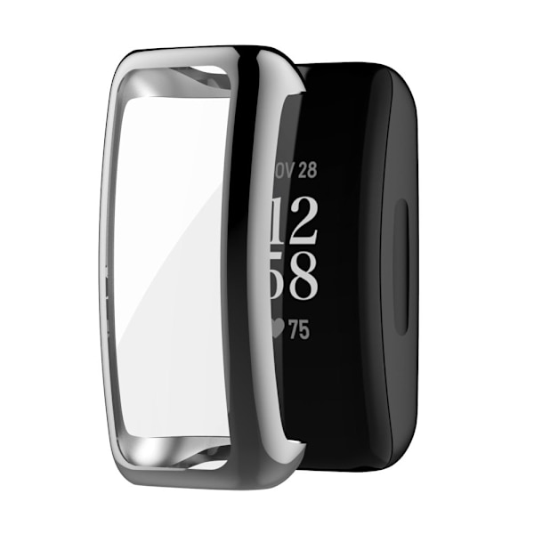Fitbit Inspire 3 Electroplated TPU Case with Screen Protector - Grey Silvergrå