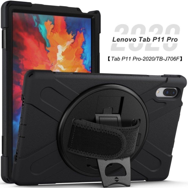 Lenovo Tab P11 Pro 360 drejelig kickstand + silikoneetui - Sort Black