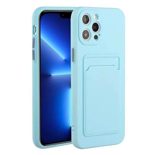 Card Holder Suojakuori For iPhone 13 Pro - Vauvasininen Blue