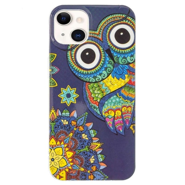 Deco iPhone 14 Suojakotelo - Sininen Pöllö Multicolor