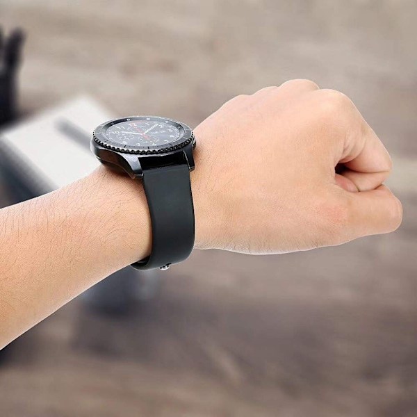 silikone rem til Samsung and Garmin rem - sort Black