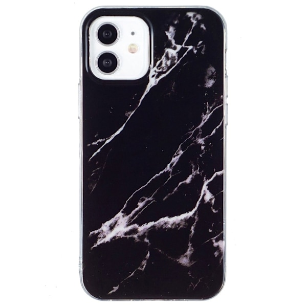 Marmormotiv iPhone 12 / iPhone 12 Pro skal - Svart Svart