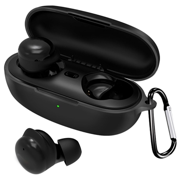 QCY T17 silikoneetui med spænde - Sort Black