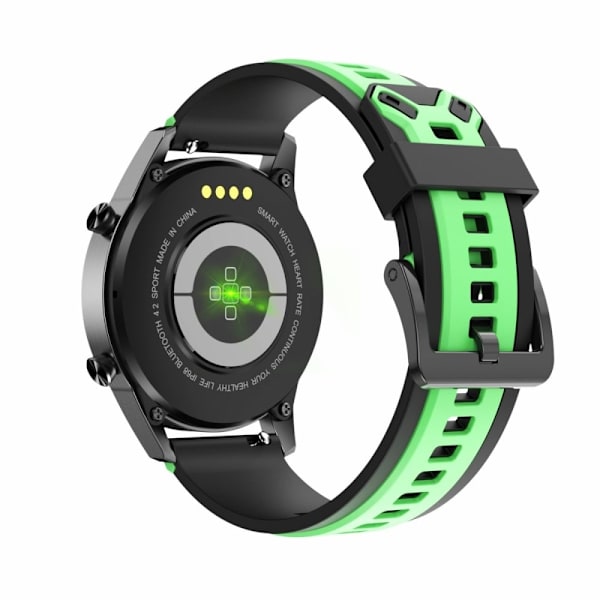 22mm Universal väri liitos silikoni kellon hihna - Ruohonvihreä / Musta Multicolor