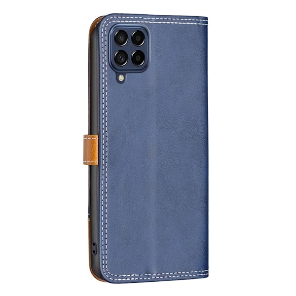 BINFEN kaksivärinen nahkakotelo Samsung Galaxy M53 5G - Sininen Blue