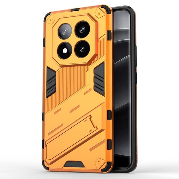 Støtsikkert hybriddeksel med et moderne preg for Xiaomi Redmi Note 14 Pro Plus 5G - Oransje Orange