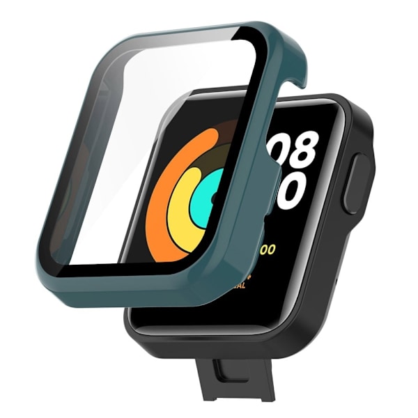 Xiaomi Mi Watch Lite / Redmi Watch simple cover with tempered glass screen protector - Dark Green Grön