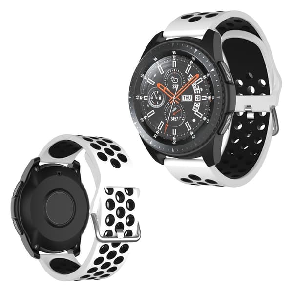 Samsung Galaxy Watch (46mm) / Gear S3 / S3 Frontier dual-tone silikone Urrem - Hvid / Sort White