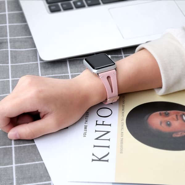 Apple Watch (41 mm) urrem af ægte okselæder i øverste lag - Lyserød Pink