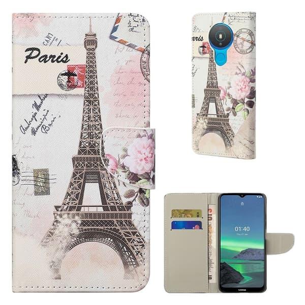 Wonderland Nokia 1.4 Flip etui - Iron Tower Multicolor