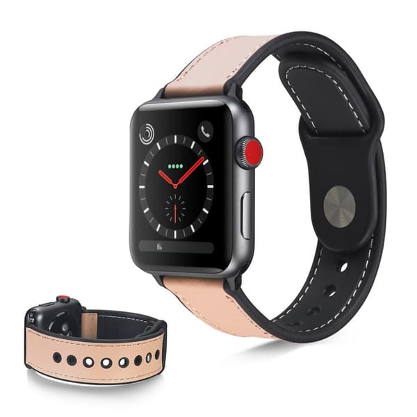 Apple Watch Series 6 / 5 44mm elegant læder rem - pink Pink