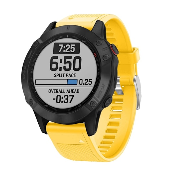 Garmin Fenix 6 snyggt klockarmband i silikon - Gul Gul