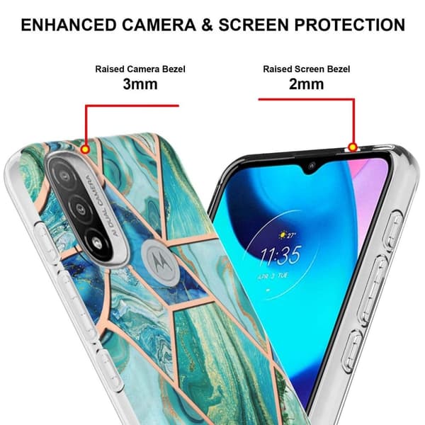 Marble Motorola Moto E30 / E20 / E40 Etui - Grønn Green