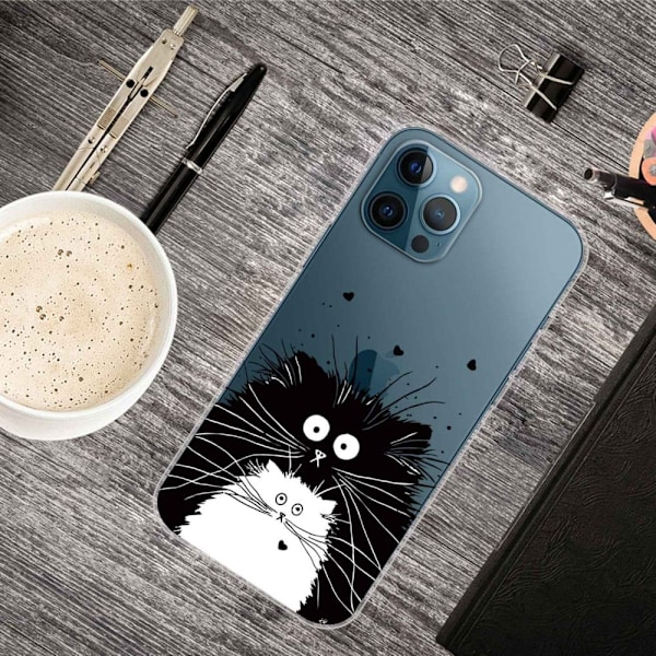 Deco iPhone 14 Pro Max skal - Svart / Vit Katt Svart