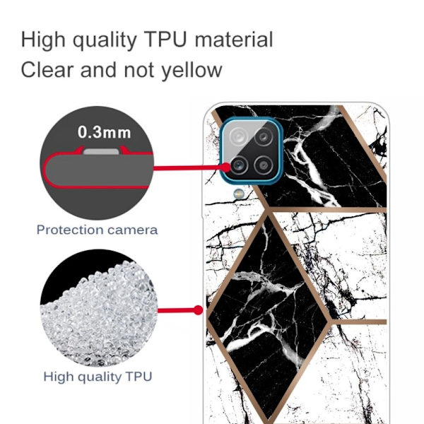 Marble design Samsung Galaxy A42 5G kotelot - Musta Ja Musta Multicolor