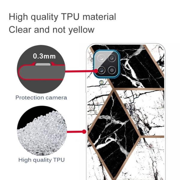 Marmormotiv Samsung Galaxy A42 5G skal - Svart Och Vit Diamant multifärg