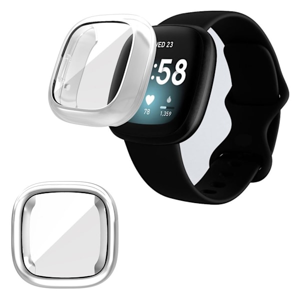 ENKAY HAT PRINCE hållbar ram för Fitbit Sense / Versa 3 - silver Silvergrå