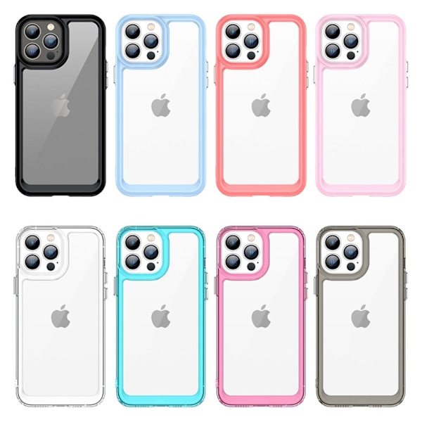 iPhone 13 Pro smart akryl cover - Gennemsigtig Grå Silver grey