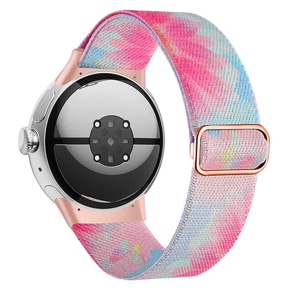 Google Pixel Watch / Watch 2 Pattern Straps Adjustable Nylon Watch Band - Blomster Og Sommerfugle Pink