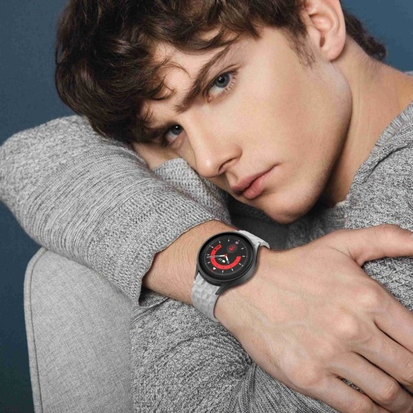 Samsung Galaxy Watch 5 / 5 Pro / 4 klockarmband i silikon i rombstil - Grå Silvergrå