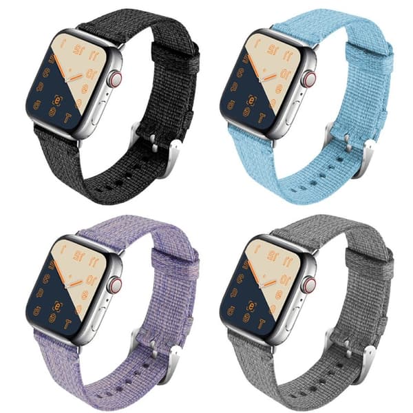 Apple Watch (41mm) enkel nylon-urrem - Sort Black