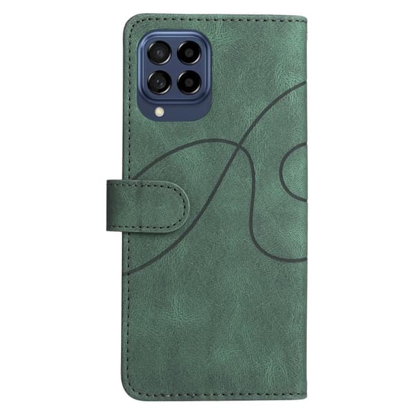 Tekstureret Læder Etui med Strop Til Samsung Galaxy M53 5g - Grøn Green